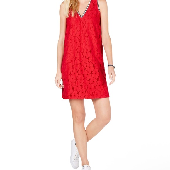 Tommy Hilfiger Dresses & Skirts - TOMMY HILFIGER Red Sleeveless Floral Dress (A9)